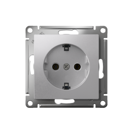 Розетка AtlasDesign 16А с заземл. быстрозажим. клем. механизм алюм. SE ATN000343S