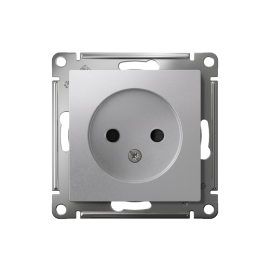 Розетка 1-м СП AtlasDesign 16А IP20 без заземл. защ. шторки механизм алюм. SE ATN000349