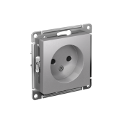 Розетка 1-м СП AtlasDesign 16А IP20 без заземл. защ. шторки механизм алюм. SE ATN000349