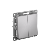Выключатель 2-кл. СП AtlasDesign 10А IP20 (сх. 5) 10AX механизм алюм. SE ATN000351