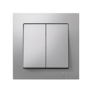 Выключатель 2-кл. СП AtlasDesign 10А IP20 (сх. 5) 10AX в сборе алюм. SE ATN000352