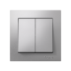 Выключатель 2-кл. СП AtlasDesign 10А IP20 (сх. 5) 10AX в сборе алюм. SE ATN000352