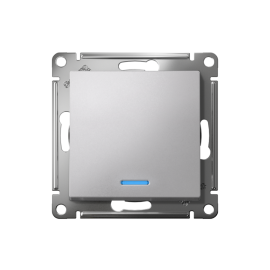 Переключатель проходной 1-кл. СП AtlasDesign 10А IP20 (сх. 6а) 10AX с подсветкой механизм алюм. SE ATN000363