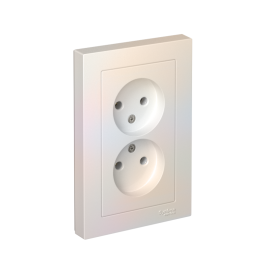 Розетка 2-м СП AtlasDesign 16А IP20 без заземл. в сборе жемчуж. SE ATN000420