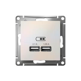 Розетка USB AtlasDesign тип A+A 5В 1х2.1А 2х1.05А механизм жемчуж. SE ATN000433
