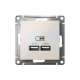 Розетка USB AtlasDesign тип A+A 5В 1х2.1А 2х1.05А механизм жемчуж. SE ATN000433