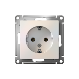 Розетка 1-м СП AtlasDesign 16А IP20 с заземл. механизм жемчуж. SE ATN000443