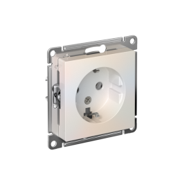 Розетка 1-м СП AtlasDesign 16А IP20 с заземл. механизм жемчуж. SE ATN000443