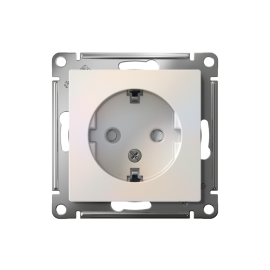 Розетка 1-м СП AtlasDesign 16А IP20 с заземл. защ. шторки механизм жемчуж. SE ATN000445