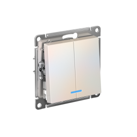 Выключатель 2-кл. СП AtlasDesign 10А IP20 (сх. 5а) 10AX с подсветкой механизм жемчуж. SE ATN000453