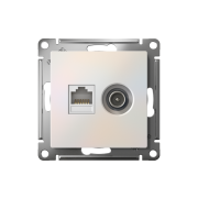 Розетка компьютерная + телевизионная 2-м СП AtlasDesign RJ45 кат.5E + TV механизм жемчуж. SE ATN000489
