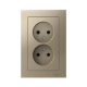 Розетка 2-м СП AtlasDesign 16А IP20 без заземл. в сборе шампань SE ATN000520