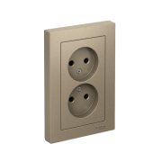Розетка 2-м СП AtlasDesign 16А IP20 без заземл. в сборе шампань SE ATN000520