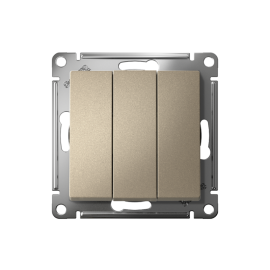 Выключатель 3-кл. СП AtlasDesign 10А IP20 (сх. 1+1+1) 10AX механизм шампань SE ATN000531