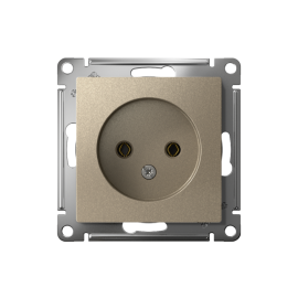 Розетка 1-м СП AtlasDesign 16А IP20 без заземл. без защ. шторок механизм шампань SE ATN000541