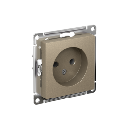 Розетка 1-м СП AtlasDesign 16А IP20 без заземл. без защ. шторок механизм шампань SE ATN000541