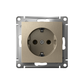 Розетка AtlasDesign 16А с заземл. быстрозажим. клем. механизм шампань SE ATN000543S