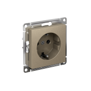 Розетка AtlasDesign 16А с заземл. быстрозажим. клем. механизм шампань SE ATN000543S