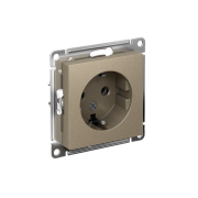 Розетка 1-м СП AtlasDesign 16А IP20 с заземл. механизм шампань SE ATN000543
