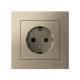 Розетка 1-м СП AtlasDesign 16А IP20 с заземл. защ. шторки в сборе шампань SE ATN000544