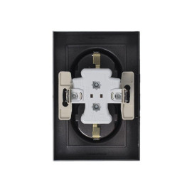 Розетка 2-м СП AtlasDesign 16А IP20 с заземл. в сборе мокко SE ATN000624