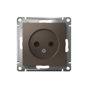 Розетка 1-м СП AtlasDesign 16А IP20 без заземл. без защ. шторок механизм мокко SE ATN000641