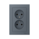 Розетка 2-м СП AtlasDesign 16А IP20 без заземл. в сборе грифель SE ATN000720