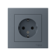 Розетка 1-м СП AtlasDesign 16А IP20 с заземл. защ. шторки в сборе грифель SE ATN000744