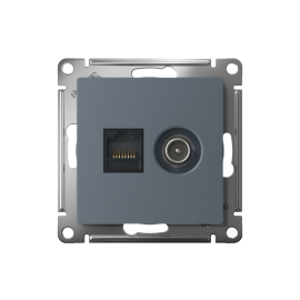 Розетка компьютерная + телевизионная 2-м СП AtlasDesign RJ45 кат.5E + TV механизм грифель SE ATN000789