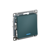 Выключатель 1-кл. СП AtlasDesign 10А IP20 (сх. 1а) 10AX с подсветкой механизм изумруд SE ATN000813