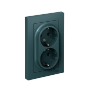 Розетка 2-м СП AtlasDesign 16А IP20 с заземл. в сборе изумруд SE ATN000824