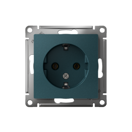 Розетка 1-м СП AtlasDesign 16А IP20 с заземл. механизм изумруд SE ATN000843