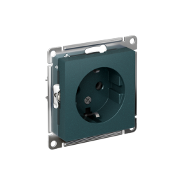 Розетка 1-м СП AtlasDesign 16А IP20 с заземл. механизм изумруд SE ATN000843