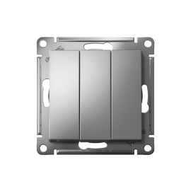 Выключатель 3-кл. СП AtlasDesign 10А IP20 (сх. 1+1+1) 10AX механизм сталь SE ATN000931