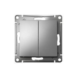 Выключатель 2-кл. СП AtlasDesign 10А IP20 (сх. 5) 10AX механизм сталь SE ATN000951