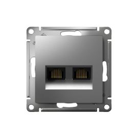 Розетка компьютерная 2-м AtlasDesign RJ45 кат.5E механизм сталь SE ATN000985