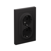 Розетка 2-м СП AtlasDesign 16А IP20 с заземл. в сборе карбон SE ATN001024