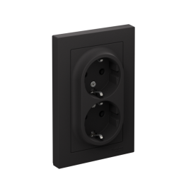 Розетка 2-м СП AtlasDesign 16А IP20 с заземл. в сборе карбон SE ATN001024