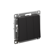Выключатель 3-кл. СП AtlasDesign 10А IP20 (сх. 1+1+1) 10AX механизм карбон SE ATN001031