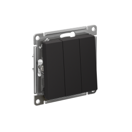 Выключатель 3-кл. СП AtlasDesign 10А IP20 (сх. 1+1+1) 10AX механизм карбон SE ATN001031