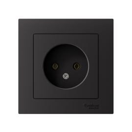 Розетка 1-м СП AtlasDesign 16А IP20 без заземл. в сборе карбон SE ATN001040