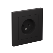 Розетка 1-м СП AtlasDesign 16А IP20 без заземл. в сборе карбон SE ATN001040