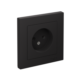 Розетка 1-м СП AtlasDesign 16А IP20 без заземл. в сборе карбон SE ATN001040