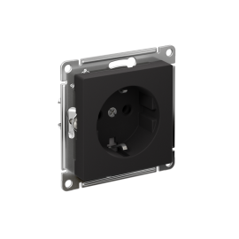 Розетка AtlasDesign 16А с заземл. быстрозажим. клем. механизм карбон SE ATN001043S