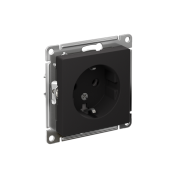 Розетка 1-м СП AtlasDesign 16А IP20 с заземл. механизм карбон SE ATN001043