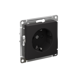 Розетка AtlasDesign 16А с заземл. защ. шторки быстрозажим. клем. механизм карбон SE ATN001045S