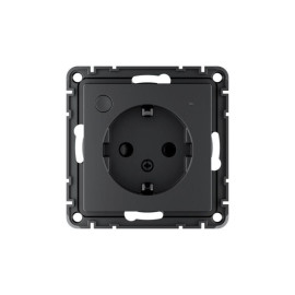 Розетка AtlasDesign Smart 16А L+N с заземл. защ. шторки Zigbee механизм карбон SE ATN001045Z