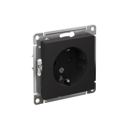 Розетка 1-м СП AtlasDesign 16А IP20 с заземл. защ. шторки механизм карбон SE ATN001045