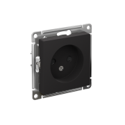 Розетка 1-м СП AtlasDesign 16А IP20 без заземл. защ. шторки механизм карбон SE ATN001049