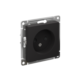 Розетка 1-м СП AtlasDesign 16А IP20 без заземл. защ. шторки механизм карбон SE ATN001049